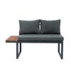 4 Piece L-Shaped Patio Wicker Outdoor 5 Seater Sectional Sofa Seating Group Conversation Sets With Side Table & Cushions - Dark Gray - Image 7