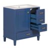 Bathroom Vanity, Modern Bathroom Cabinet With Sink Combo Set, Bathroom Storage Cabinet With A Soft Closing Door And 3 Drawers, Solid Wood Frame - Blue - Image 13
