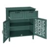 2 Door 2 Drawer Cabinet, American Furniture, Suitable For Bedroom, Living Room, Study - Dark Green - Image 18