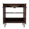 30" Vintage Bathroom Vanity With Ceramic Sink, Modern Bathroom Vanity Cabinet With 2 Soft Close Doors, Equpiied With 4 Sturdy Iron Legs - Antique Dark Brown - Image 21