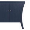 Refined Industrial 4 Door Credenza With Wooden Arc Legs & Bronze Clasps, Advanced Storage Design - Navy Blue - Image 6
