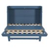 Queen Size Murphy Bed With Iron Legs, Modern Design - Blue - Image 6
