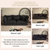 Modern Comfy Upholstered Sofa Cloud Couch, Deep Seat Couches With Multiple Large Soft Pillows, Convertible Deep Seat Chaise Longue For Living Room - Black - Image 17