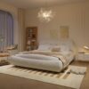King Size Luxury Upholstered Platform Bed With Oversized Padded Backrest And Solid Wood Frame, Suitable For Multiple Heights Of Mattresses - Beige - Image 5