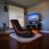 Foldable Gaming Chair With Onboard Speakers, LED Strip Lighting, Bluetooth, Vibration Massage, USB Charging Port - Black - Image 2