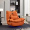 270 Swivel Glider Recliner Chair, Power Recliner Rocking Chair, USB Port Charge For Nursery Chair With Atmosphere Lamp For Living Room Bedroom Apartment - Orange - Image 5