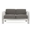 Outdoor Aluminum Loveseat With Cushion - Gray - Image 4