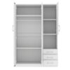 2 Doors Wardrobe Storage For Bedroom With Shelves And 3 Drawers - White - Image 2