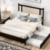 Queen Size Platform Bed With 2 Big Drawers Twin Size Trundle - Espresso - Image 16
