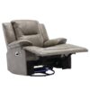 360° Swivel And Rocking Home Theater Recliner Manual Recliner Chair With A Led Light Strip For Living Room - Gray - Image 13