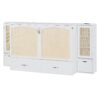 Full Size Murphy Wall Bed With Drawer And Rattan Decoration - White - Image 13