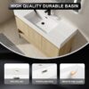 Modern Bathroom Vanity Combo With Single Resin Sink And Storage Cabinet, Multilayer Solid Wood - Oak - Image 4
