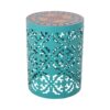 Airy - Outdoor Side Table With Lace Cut Design And Metal Frame - Teal - Image 10