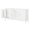 4 Door Sideboard Storage Cabinet With Door Shelf For Living Room And Dining Room, 2 Large Cabinets With Adjustable Shelf - White - Image 16
