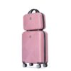 2 Piece Luggage Sets Lightweight Suitcase, Spinner Wheels, (20/14) - Pink - Image 4