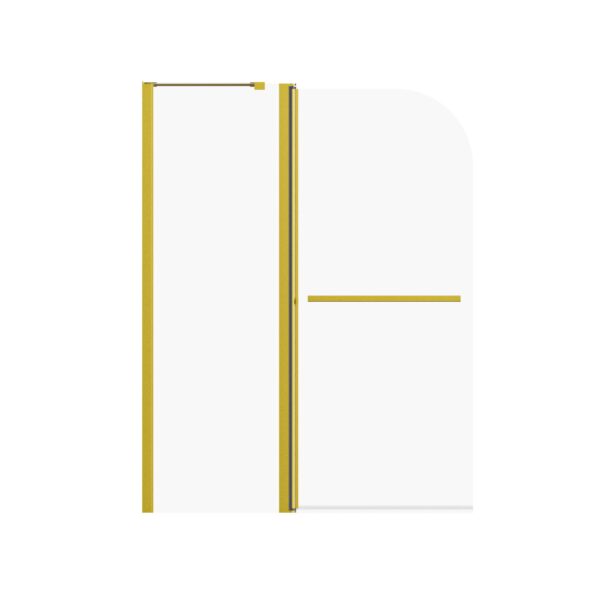 Frameless Folding Shower Doors For Bathtub - Brushed Gold