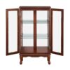 Curio Cabinet Lighted Curio Diapaly Cabinet With Adjustable Shelves And Mirrored Back Panel, Tempered Glass Doors (3 Tier), (E26 Light Bulb Not Included) - Walnut - Image 13