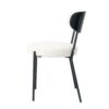 Boucle Modern Kitchen Dining Chair With Bentwood Ash Veneer Back And Black Metal Legs, (Set of 2) - Cream - Image 9