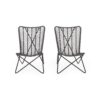 Outdoor Wicker Chair With Geometric Cross Base, (Set of 2) - Gray - Image 4
