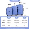 Hardshell Suitcase Spinner Wheels Pp Luggage Sets Lightweight Durable Suitcase With Tsa Lock, 3 Piece Set (20/24/28) - Purplish Blue - Image 3