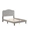 Queen Platform Upholstered Bed Button Tufted With Curve Design, Strong Wood Slat Support - Gray - Image 12
