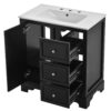 Bathroom Vanity Cabinet With Ceramic Basin, 3 Drawers And Adjustable Shelves - Black - Image 15