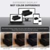 Queen Pull Out Sofa Bed, 3 In 1 Convertible Sleeper Sofa Multifunctional Velvet Loveseat Bed - Black - Image 15