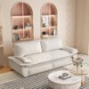 Queen Pull Out Sofa Bed, 3 In 1 Convertible Sleeper Sofa Multifunctional Velvet Loveseat Bed - Beige - Image 4