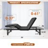 Adjustable Bed Base Frame With Head And Foot Incline Wireless Remote Zero Gravity Quiet Motor Black Queen - Antique Black - Image 3