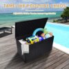 260 Gallon Resin Outdoor Deck Box Waterproof, Extra Large Patio Storage Box With Lockable Storage Containers For Patio Furniture Cushions, Pool Accessories, Garden Tools - Black - Image 2