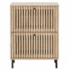 2 Door Shoe Rack, Freestanding Modern Shoe Storage Cabinet, For Entryway - Natural - Image 7