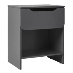 Modern Minimalist 1 Drawer Nightstand With Cubby - Dark Gray