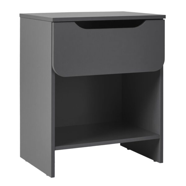 Modern Minimalist 1 Drawer Nightstand With Cubby - Dark Gray