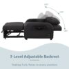 3 In 1 Pull Out Sofa Sleeper With Wing Table And USB Charge - Black - Image 6