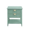 2 Drawer Side Table, American Style, End Table, Suitable For Bedroom, Living Room, Study - Light Green - Image 8