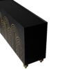 4 Door Cabinet Modern Fluted Sideboard Buffet With Storage, Curve Element With Strict Lines - Black - Image 11