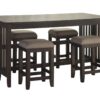 Drop Leaf Table & 4 Stools - Dark Brown - Image 2