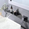 Modern Stainless Steel Waterfall Bathroom Sink Faucet With Single Handle Wall Mount - Matte Black - Image 2