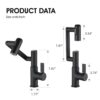 Modern Brass Bathroom Sink Faucet With Spray Function, Temperature Display & 360 Degree Rotary - Matte Black - Image 4