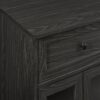 Classic Glass Door Bar Cabinet With Bottle Storage - Graphite - Image 3