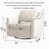 360 Degree Swivel Armchair Cotton Linen Skin - Friendly Fabric Ergonomic Design Brass Nail Decorative Armchair Living Room Chairs Bedroom Chairs Living Room Chairs Black Legs Suitable For Indoor Homes - White - Image 10