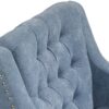 Accent Chair, Living Room Chair, Footrest Chair Set With Vintage Brass Studs, Button Tufted Upholstered Armchair For Living Room, Comfy Reading Chair For Bedroom, Reception Room - Blue - Image 24