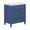 Bathroom Vanity, Modern Bathroom Cabinet With Sink Combo Set, Bathroom Storage Cabinet With A Soft Closing Door And 3 Drawers, Solid Wood Frame - Blue - Image 15