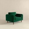 Amber - Velvet Lounge Chair - Brown / Dark Green - Image 6