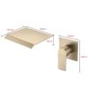 Modern Wall Mount Bathtub Faucet With Waterfall Spout And Single Handle Control - Brushed Gold - Image 3