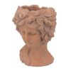 8X9X11.5" Head Bust Planter, Greek Style Cement Head Planter, Indoor Outdoor Home Garden Decor - Brown - Image 4