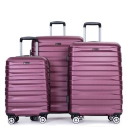 3 Piece Luggage Sets Pc Lightweight & Durable Expandable Suitcase With Two Hooks, Double Spinner Wheels, Tsa Lock, (21/25/29) - Wine Red