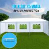 10X30' Wedding Party Canopy Tent Outdoor Gazebo With 5 Removable Sidewalls - White - Image 4