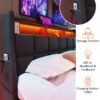 Full Size Upholstered Platform Bed With A Hydraulic Storage System, LED And USB Charging (Without Mattress) - Gray - Image 16