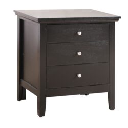 3 Drawer Nightstand - Black
